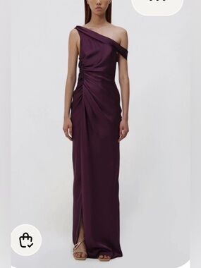 Simkhai One-Shoulder Plum Evening Gown